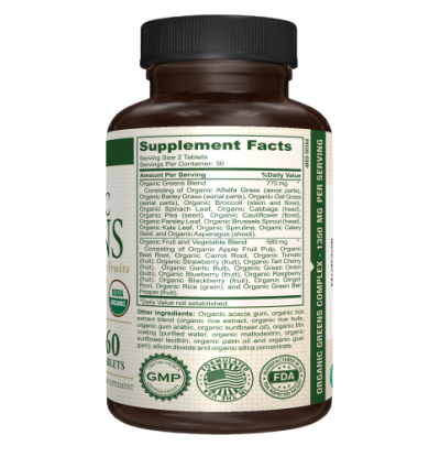 Organic Greens - Supplement Facts