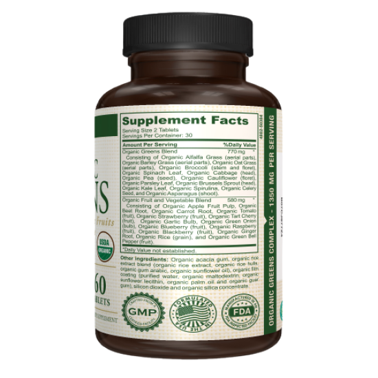 Organic Greens - Supplement Facts