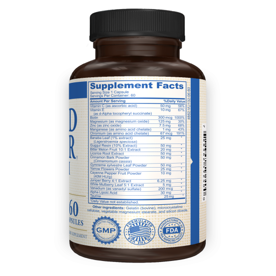 Blood Sugar Health - Supplement Facts